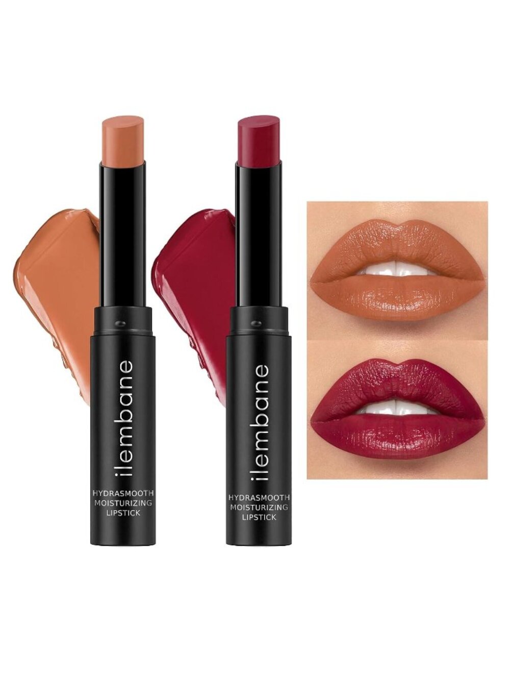 Glow Nude + Dusky Plum Hydrasmooth Moisturizing Lipstick Glossy Tinted Lip Balm